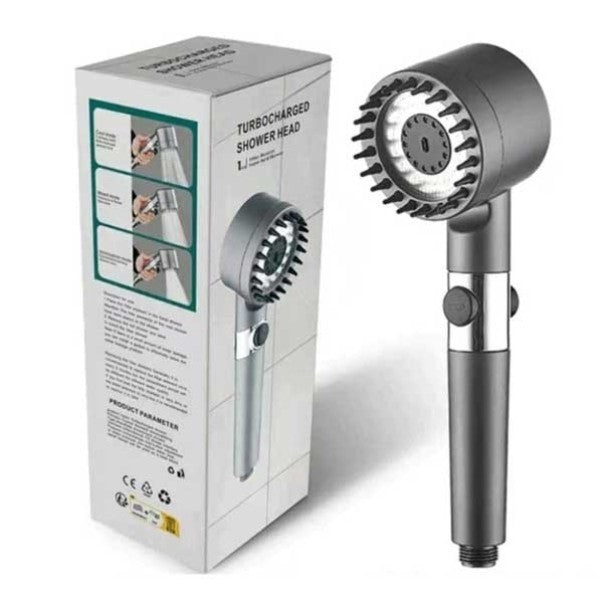 Para de dus Turbo Shower cu 3 functii de presiune, periuta i