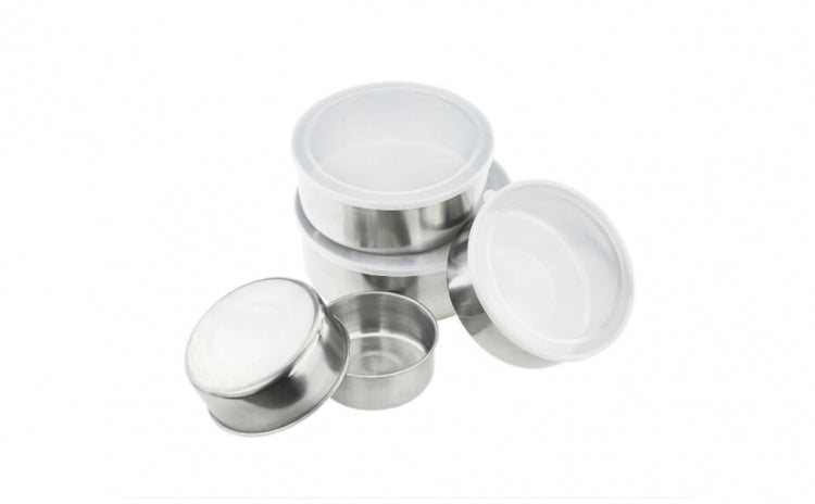 Set 5 Caserole Metalice cu Capac Transparent - Depozitare Al