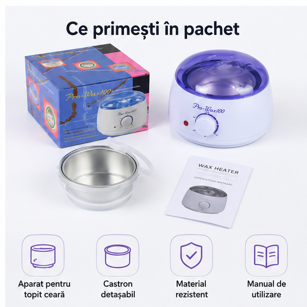 Aparat Electric pentru Topit Ceară de Epilat PRO WAX 19 RON
