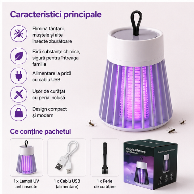 Lampa UV Anti Insecte cu Priză - Protecție Eficientă