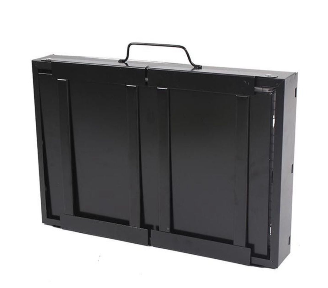 Grătar portabil și pliabil pentru cărbuni – din inox, compact, ideal pentru camping și picnic