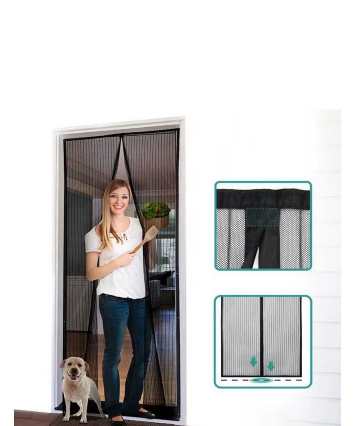 1+1 GRATIS Plasă de Țânțari cu Închidere Magnetică pentru Uși - Protecție Eficientă și Ventilație Naturală