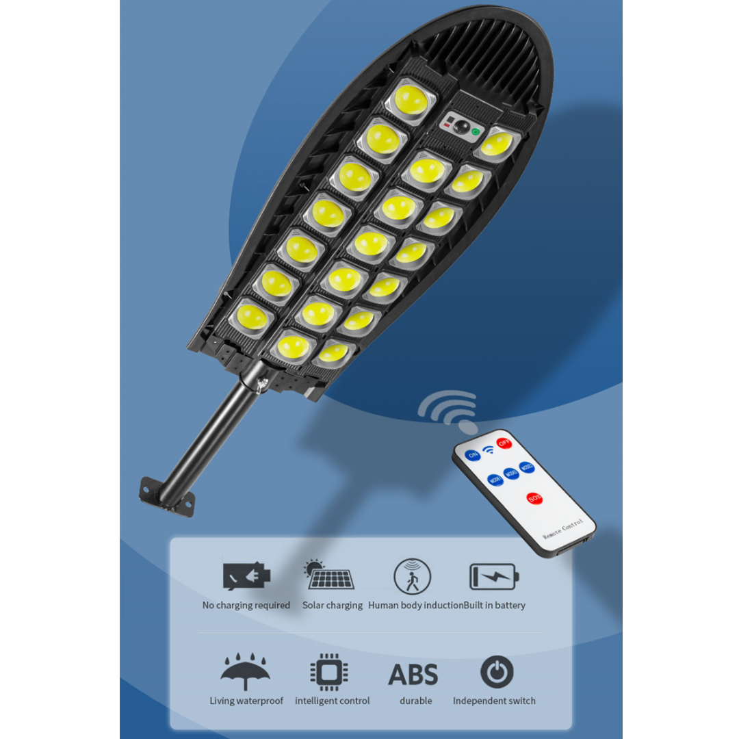 PACHET 1+1 GRATIS! Lampa solară stradală 3300W Ovala - Picior metalic