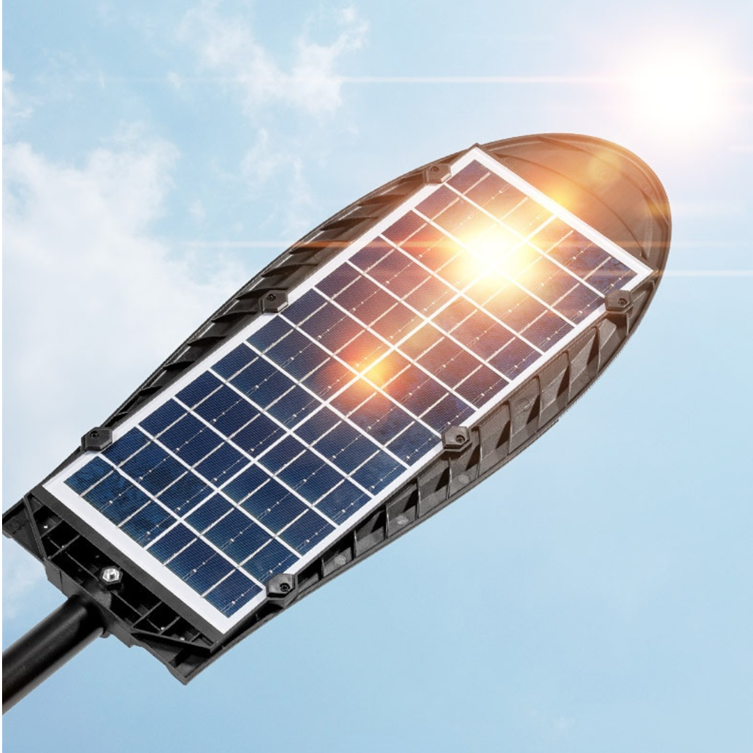 PACHET 1+1 GRATIS! Lampa solară stradală 3300W Ovala - Picior metalic
