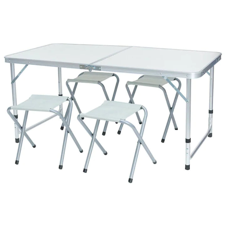 Set masă camping pliabilă cu 4 scaune jrh aluminiu ușor, reg