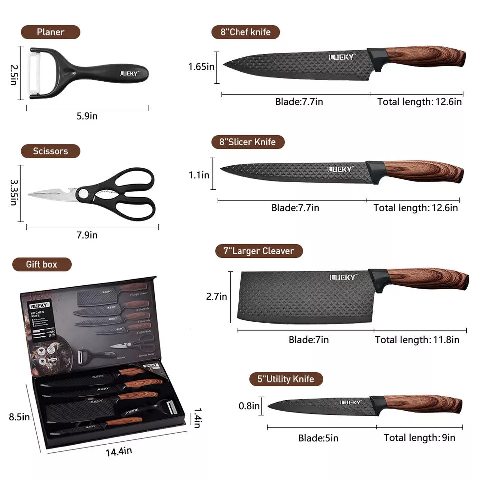 6 Piese Cutite set pentru bucatarie