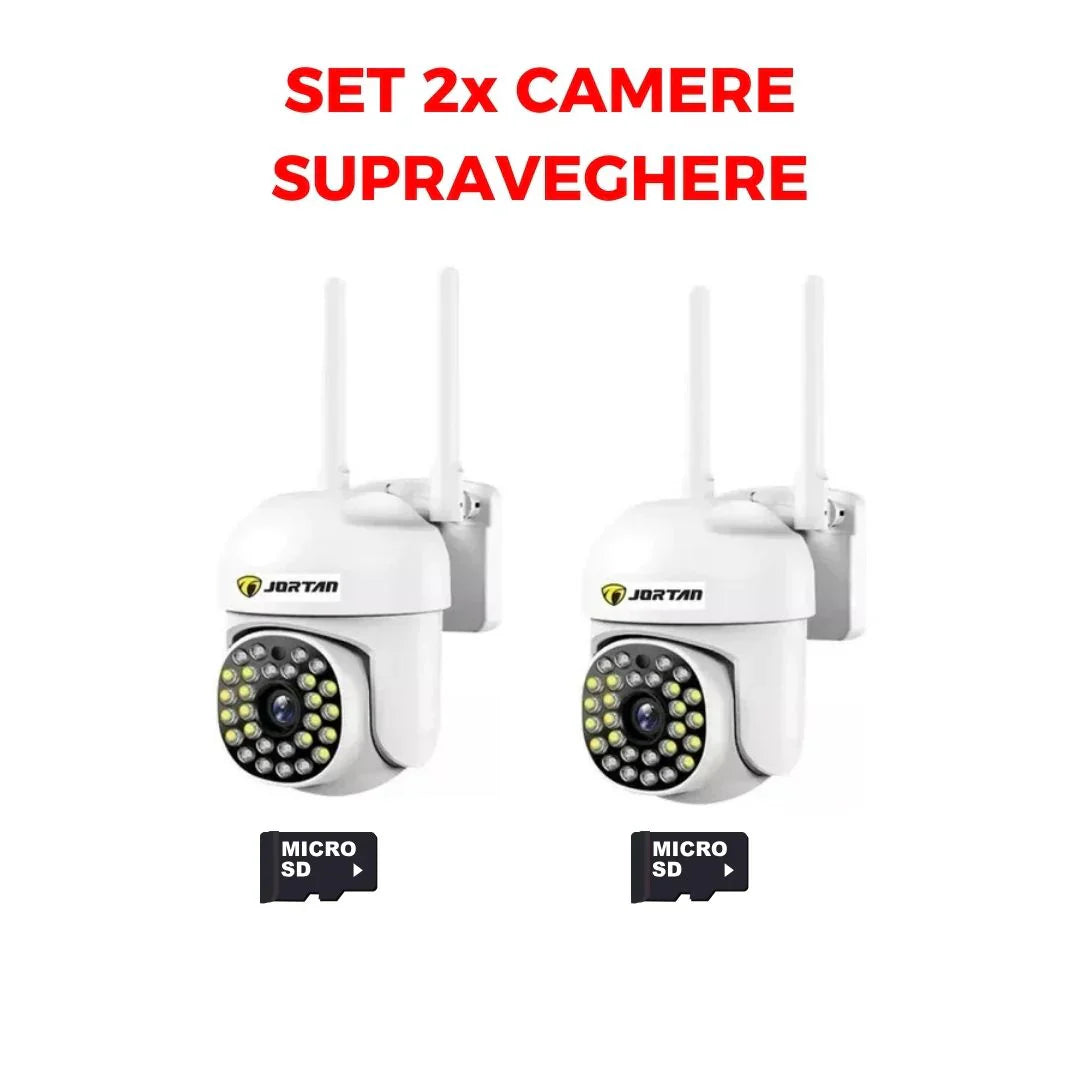 PACHET 2 Camere Lenso + 2 camere Jortan + 4 carduri 32GB + 2 cartele de internet