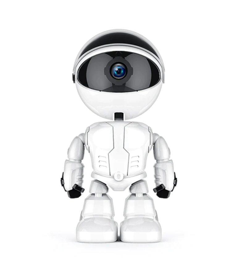 Camera de supraveghere smart Wireless Audio Video, Full HD 1080P, cu functie Baby Monitor, si cu rotire 360 grade, IP, Night Vision, Detectarea miscarilor, Two-Way Audio, model Robot