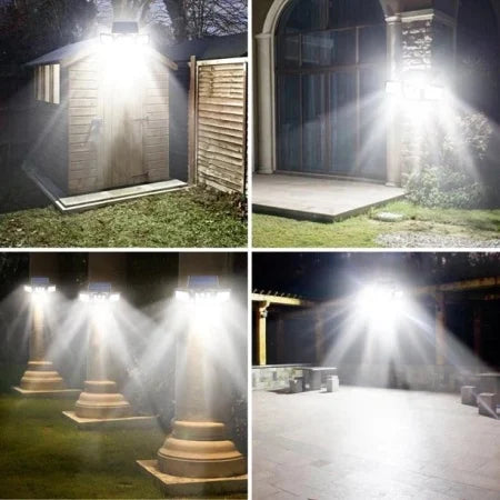 Set 10 X PROIECTOR TRIPLU cu incarcare Solara Senzor de Miscare Prindere pe Perete