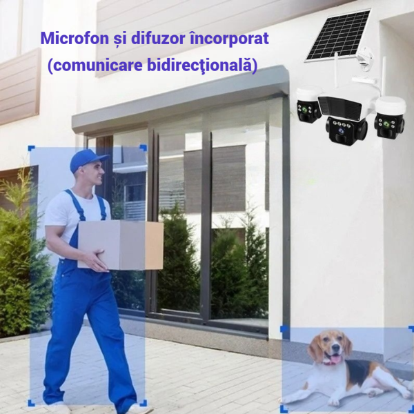 Camera de supraveghere EXTRATERESTRU 3 in 1 cu panou solar + CARD 128GB + CARTELA YOXO - 1 LUNA GRATUITA!