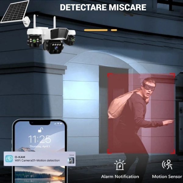Camera de supraveghere EXTRATERESTRU 3 in 1 cu panou solar + CARD 128GB + CARTELA YOXO - 1 LUNA GRATUITA!