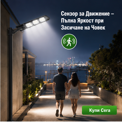 SET 5x Lampa Stradala 1200W, Incarcare Solara