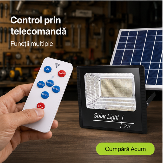 Proiector cu Panou Solar Separat 200W