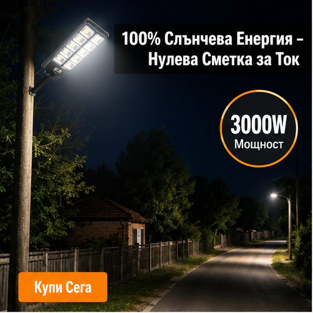 Lampa solară stradală 3000W  70 CM W789B-6