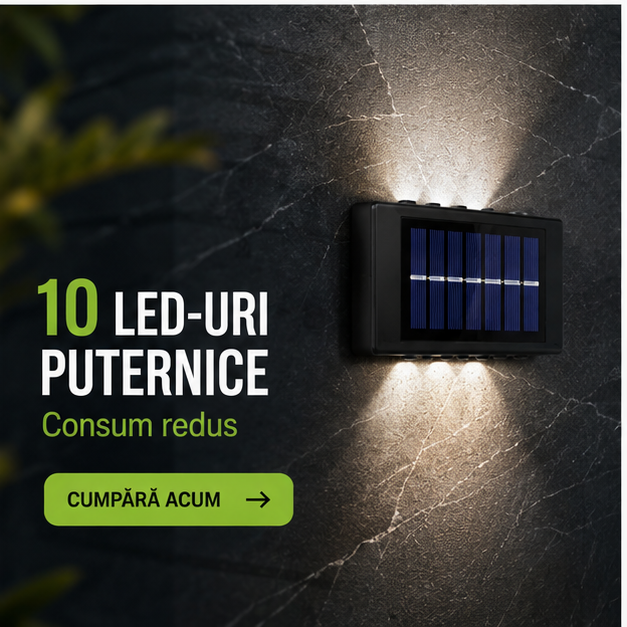 SET 8 LAMPI BIDIRECTIONALE, 15CM, 10 LED-URI