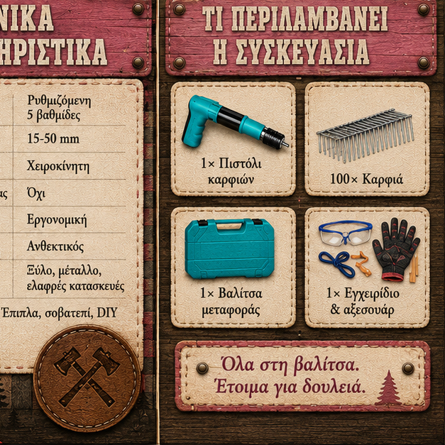 Pistol manual pentru fixarea cuielor + 100 CUIE CADOU