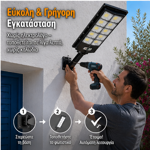 Lampa solară stradală 3000W  70 CM W789B-6