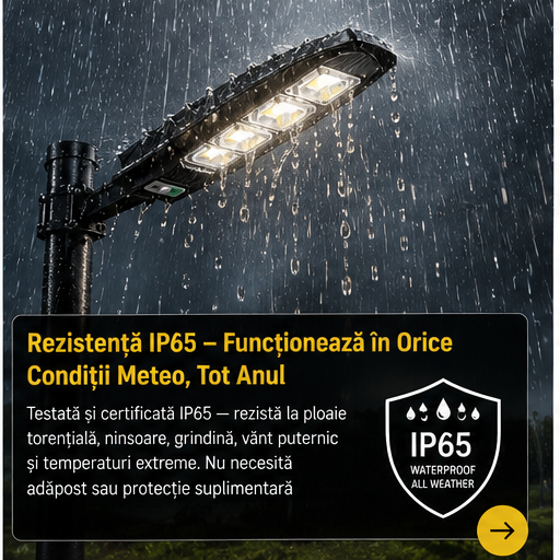 SET 5x Lampa Stradala 1200W, Incarcare Solara