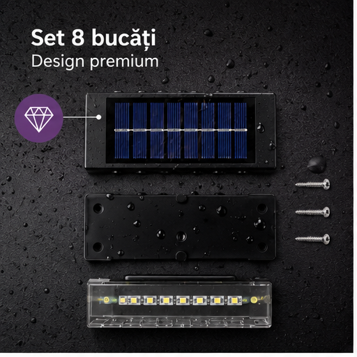 SET 8 LAMPI BIDIRECTIONALE, 15CM, 10 LED-URI