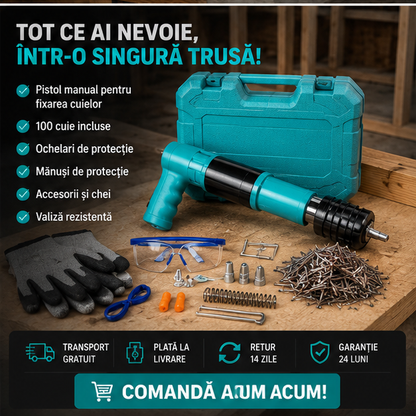 Pistol manual pentru fixarea cuielor + 100 CUIE CADOU