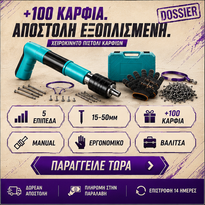 Pistol manual pentru fixarea cuielor + 100 CUIE CADOU