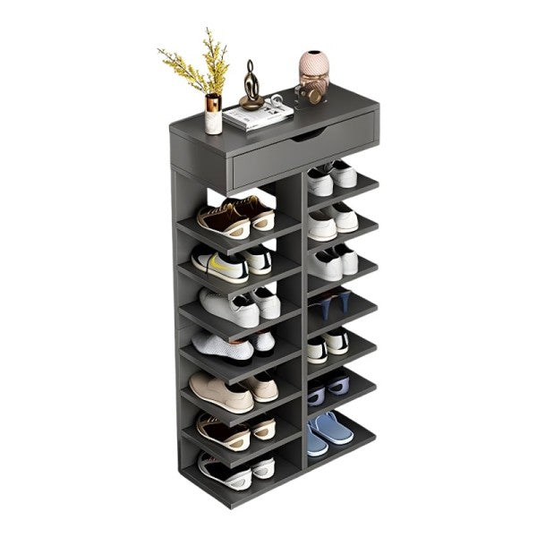 Organizator Vertical Pantofi 8-14 Perechi - Alb, Compact 48x