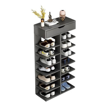 Organizator Vertical Pantofi 8-14 Perechi - Alb, Compact 48x