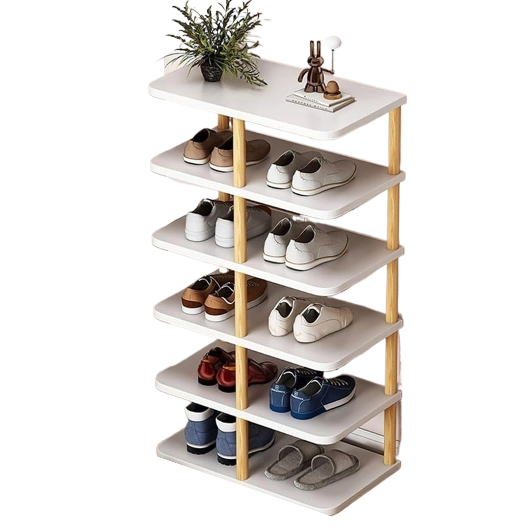 Organizator Vertical Pantofi 8-14 Perechi - Alb, Compact 48x