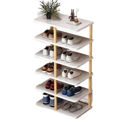 Organizator Vertical Pantofi 8-14 Perechi - Alb, Compact 48x