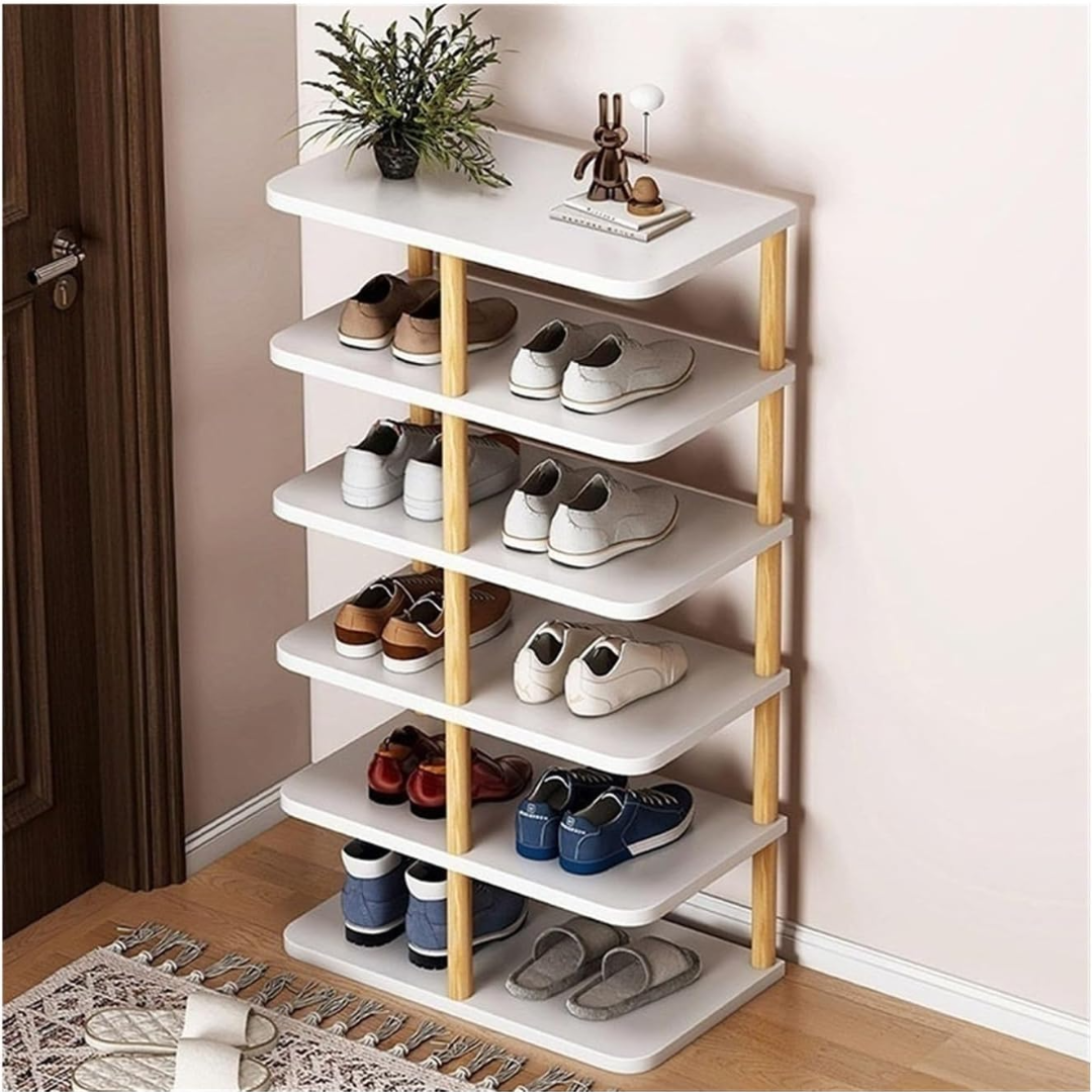 Organizator Vertical Pantofi 8-14 Perechi - Alb, Compact 48x