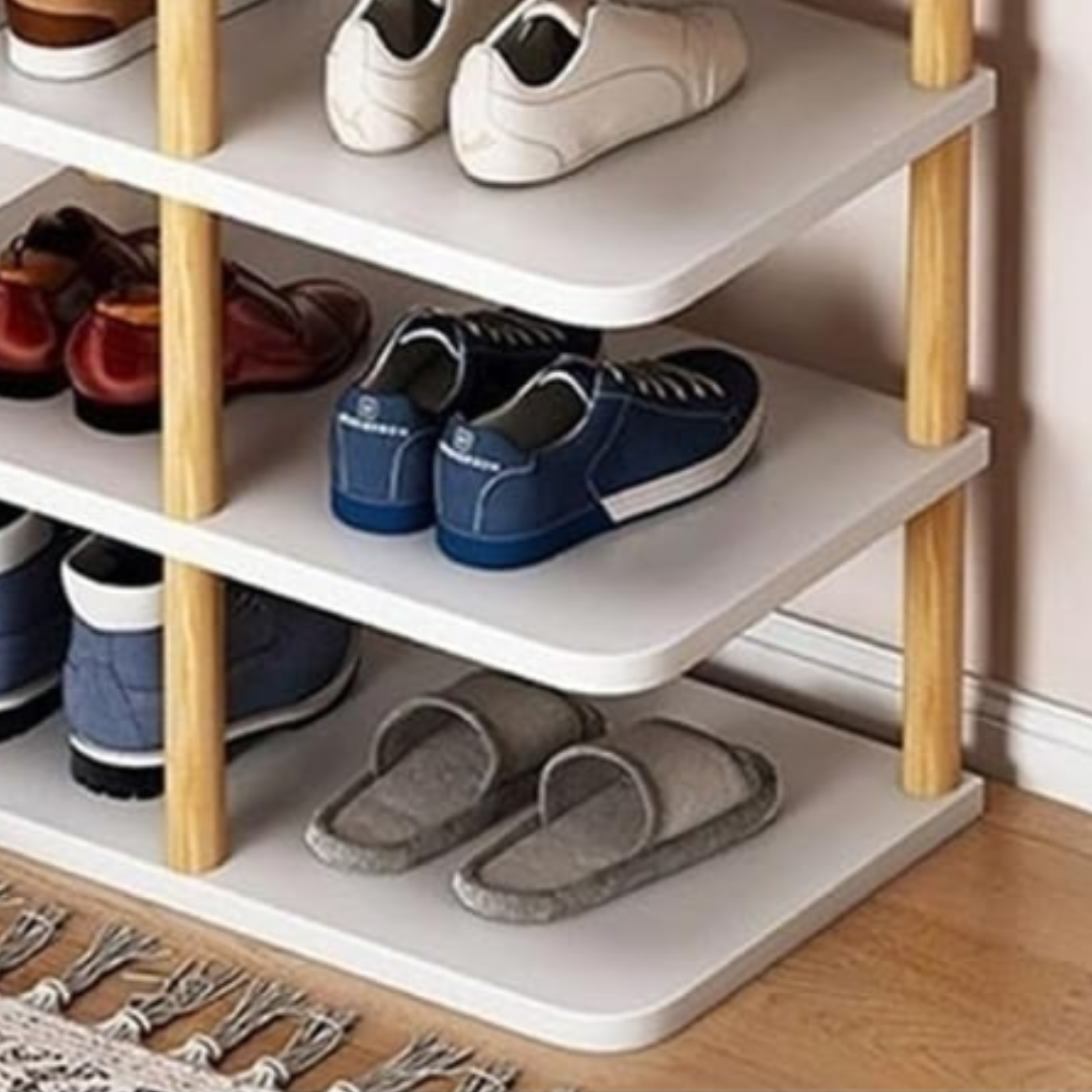 Organizator Vertical Pantofi 8-14 Perechi - Alb, Compact 48x