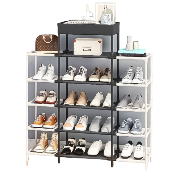 Organizator Vertical Pantofi 8-14 Perechi - Alb, Compact 48x