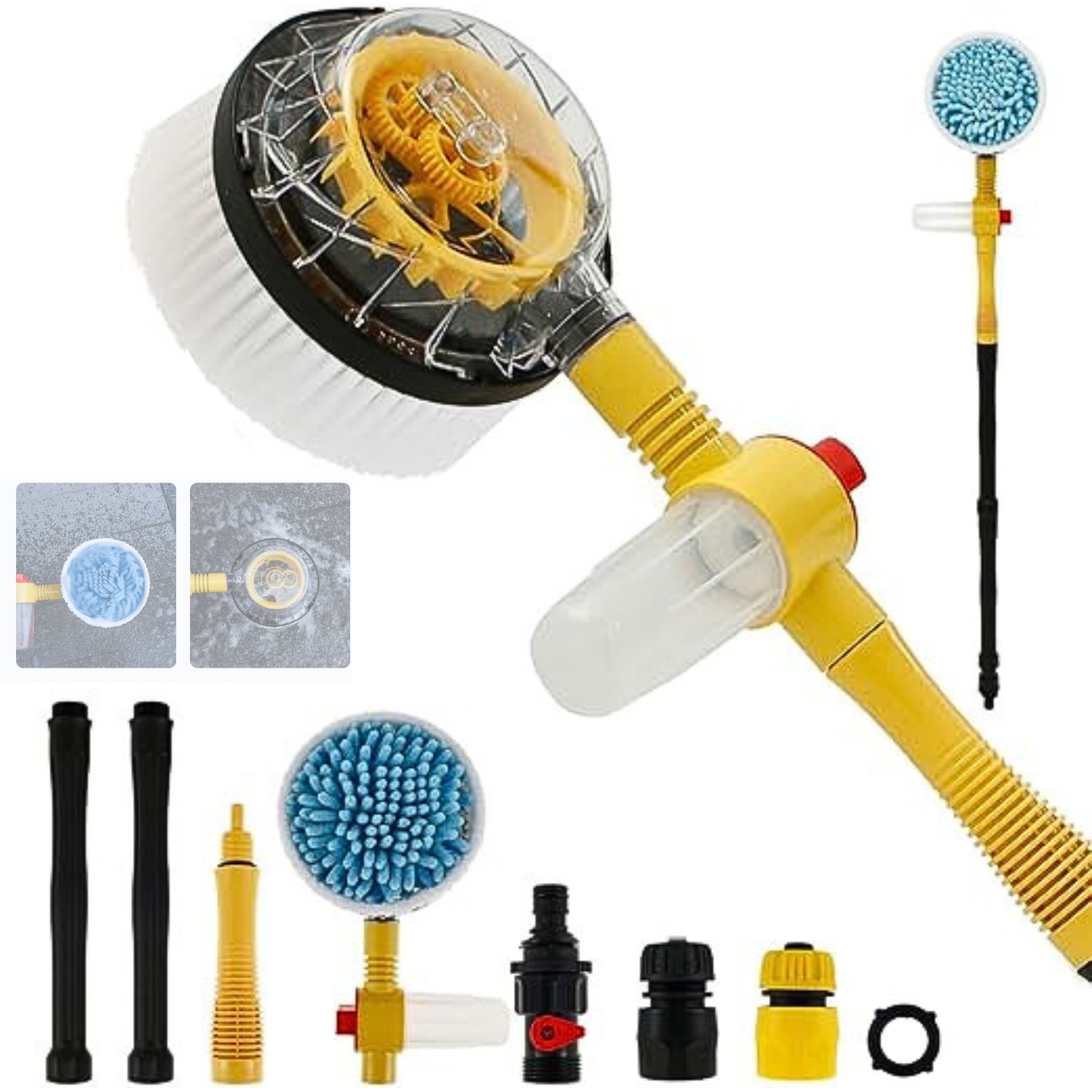 Perie Rotativă pentru Spălare Auto APF® - Mâner Lung 100cm