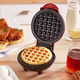 Mini aparat electric pentru gofre si vafe cu placi antiaderente - Design compact rosu