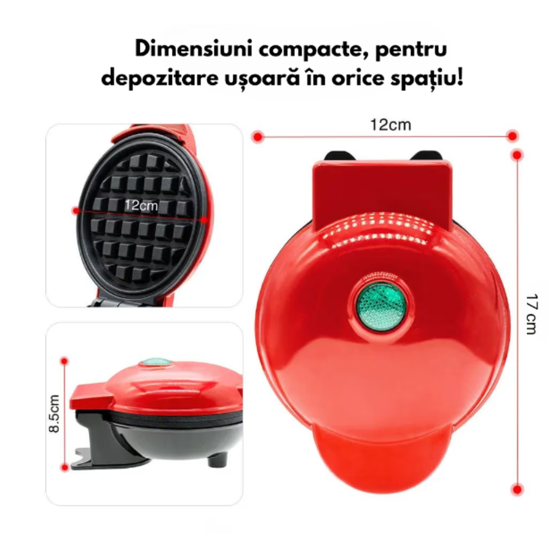 Mini aparat electric pentru gofre si vafe cu placi antiadere
