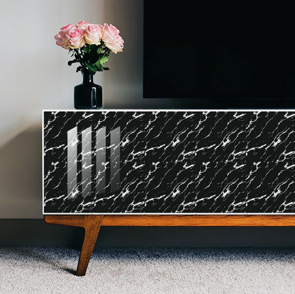 Folie Autocolantă Marmură Neagră 60x300cm pentru Mobilier