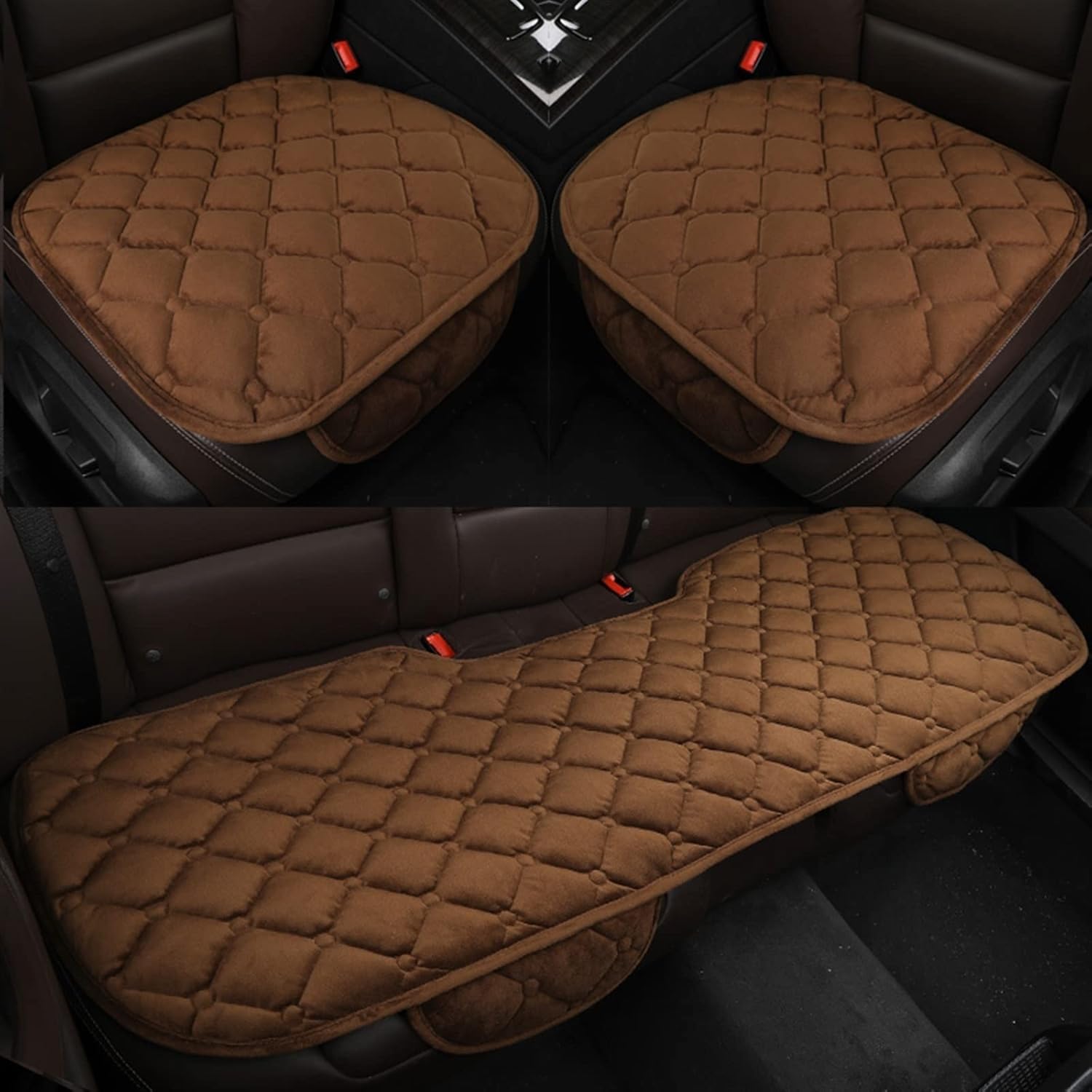 Set 3 Huse Auto Premium Matlasate cu Buzunare - Scaune Fata 