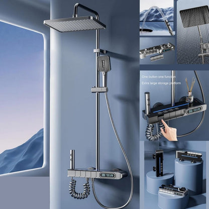 Set de Dus Lux Black - Cu Afisaj Digital si Functie Termostatica Rotire 360