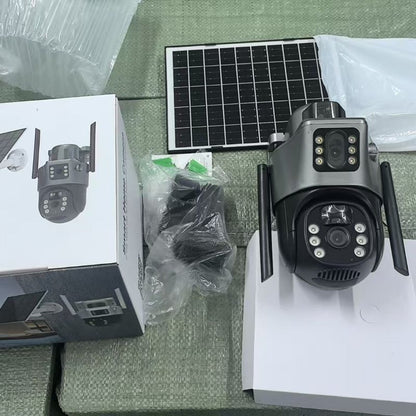 CAMERA SOLARA DUBLA + CARD 128GM