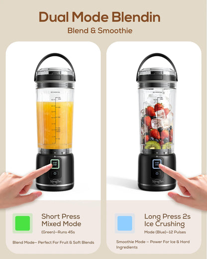Storcator de fructe portabil, multifunctional, zdrobire rapida, baterie de 1500mAh, pentru interior cana de suc cu dubla utilizare, incarcare USB, capacitate 600ml