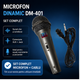 Microfon Unidirectional Dinamic,Cu Fir,Argintiu/ Negru