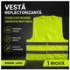 Vestă reflectorizantă verde, două benzi