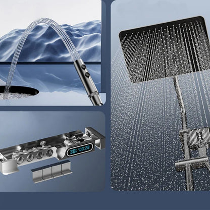 Set de Dus Lux Black - Cu Afisaj Digital si Functie Termostatica Rotire 360