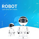 Camera de supraveghere smart Wireless Audio Video, Full HD 1080P, cu functie Baby Monitor, si cu rotire 360 grade, IP, Night Vision, Detectarea miscarilor, Two-Way Audio, model Robot