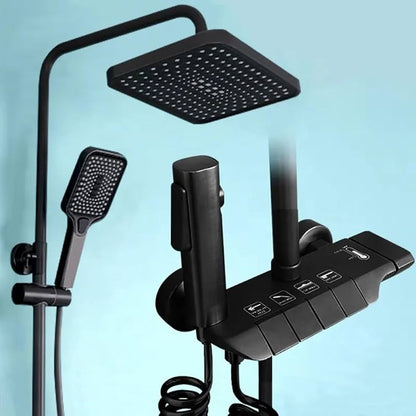 Set de Dus Lux Black - Cu Afisaj Digital si Functie Termostatica Rotire 360