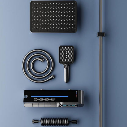 Set de Dus Lux Black - Cu Afisaj Digital si Functie Termostatica Rotire 360