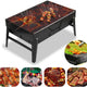 Gratar portabil si pliabil pentru carbuni – din inox, compact, ideal pentru camping si picnic