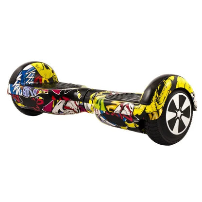 Hoverboard electric JRH Graffiti galben , roti 6.5 inch, autonomie 20 km, viteza 12 km/h ,motor 2 x