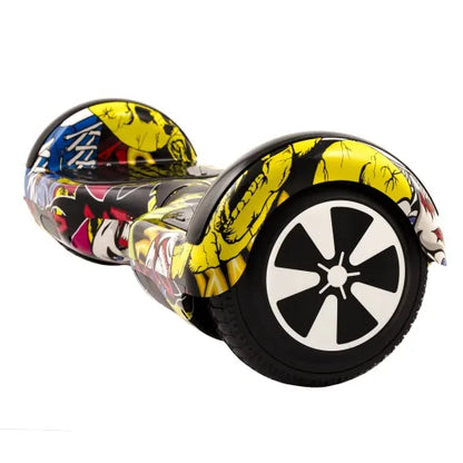 Hoverboard electric JRH Graffiti galben , roti 6.5 inch, autonomie 20 km, viteza 12 km/h ,motor 2 x