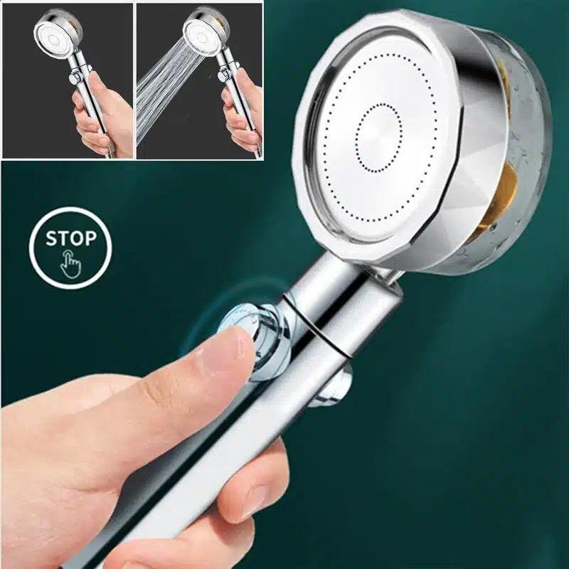 Cap de dus cu ventilator si presiune dubla, buton de oprire 